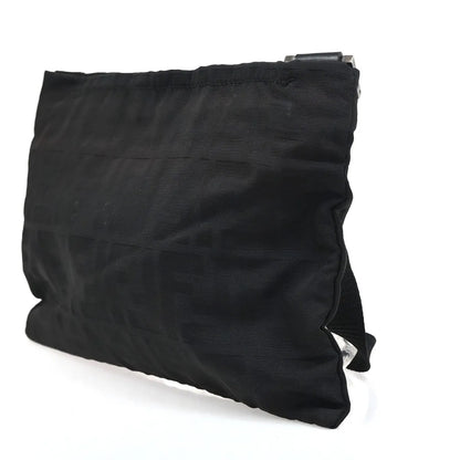 Fendi Logo Zucca Zucca, Black, Canvas, Shoulder Bag