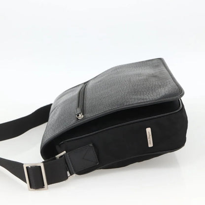 Salvatore Ferragamo Vintage Leather, Black, Nylon, Shoulder Bag