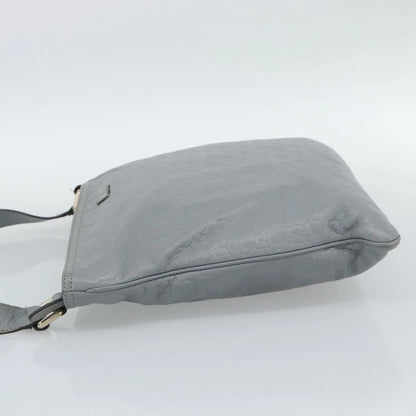 Gucci Zip Top Messenger Guccissima Leather, Gray, Canvas, Shoulder Bag
