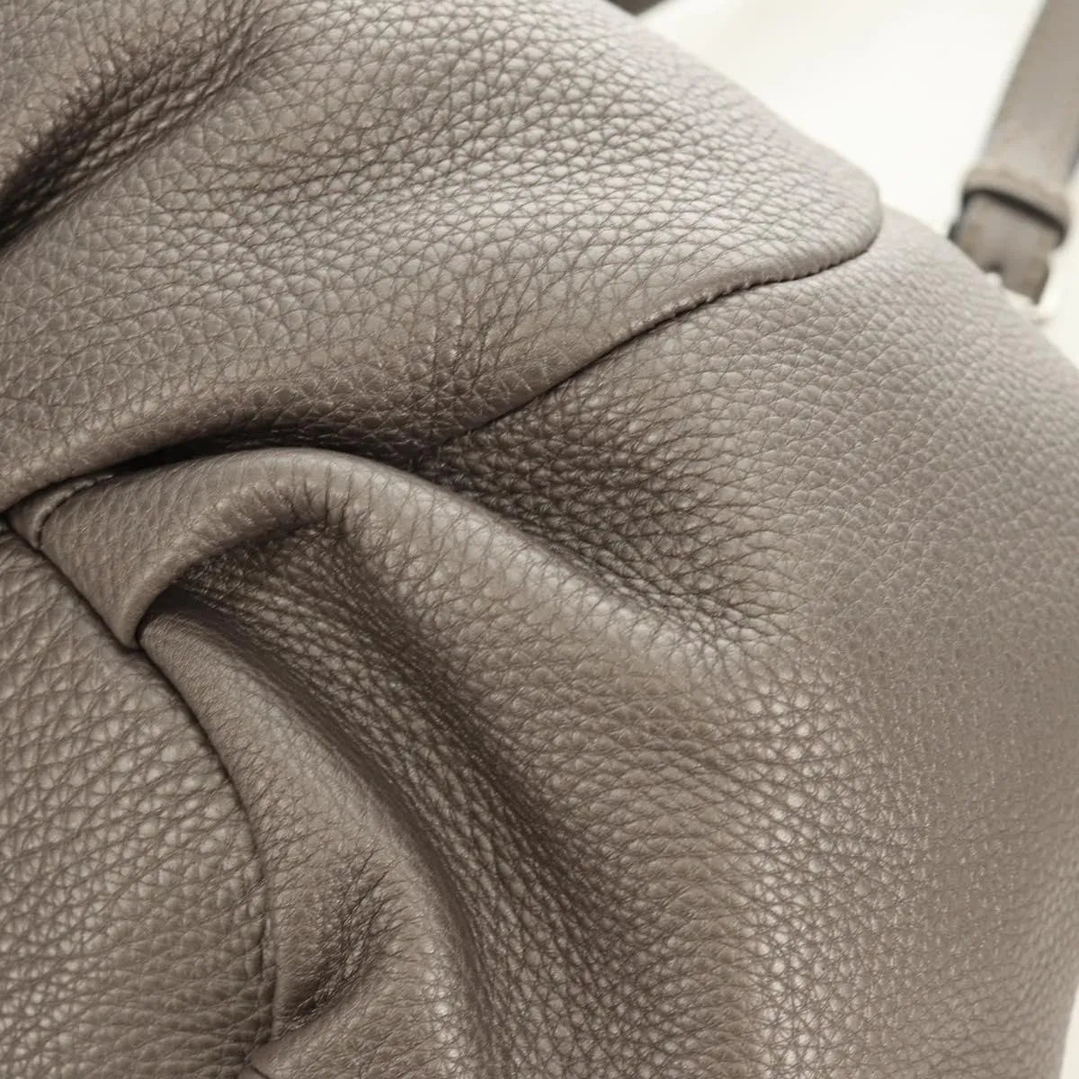 Fendi Selleria Pomodorino Leather, Gray, Leather, Tote Bag