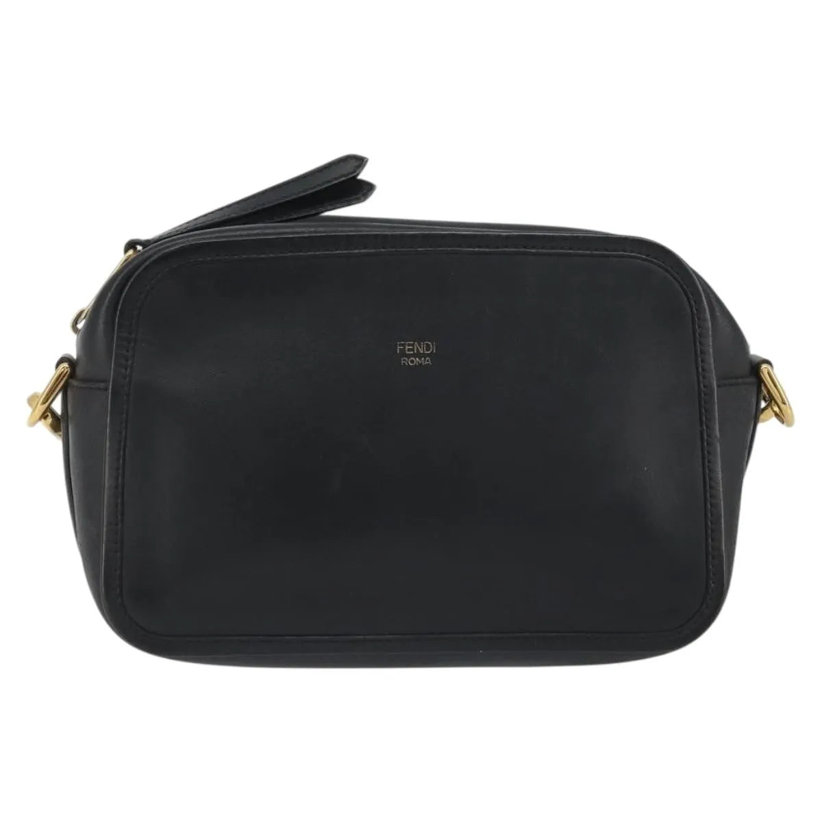 Fendi F is Fendi Camera Leather, Navy, Leather, Shoulder Bag