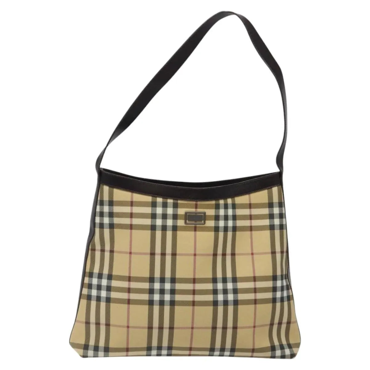 Burberry Nova check Canvas and Leather, Beige, Canvas, Shoulder Bag