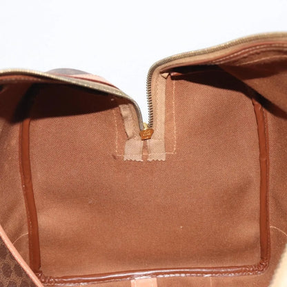 Celine Vintage Macadam Boston Canvas and Leather, Brown, Canvas, Handbag