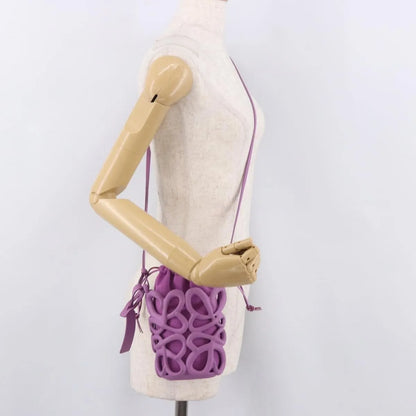 Loewe Anagram Inflated Pocket Canvas and silicon, Purple, Canvas, Crossbody Bag