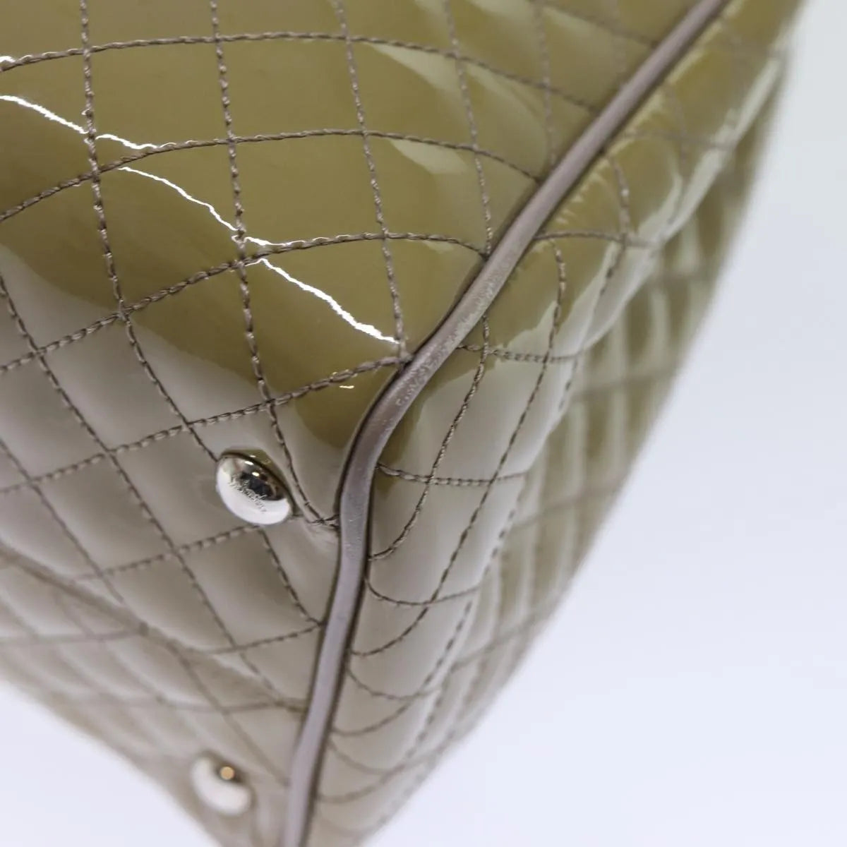 Salvatore Ferragamo Vala Patent leather, Beige, Patent Leather, Handbag