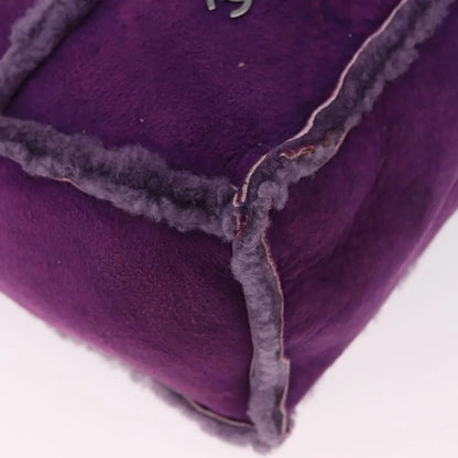 Chanel CC Logo Shearling and Suede, Purple, Suede, Shoulder Bag