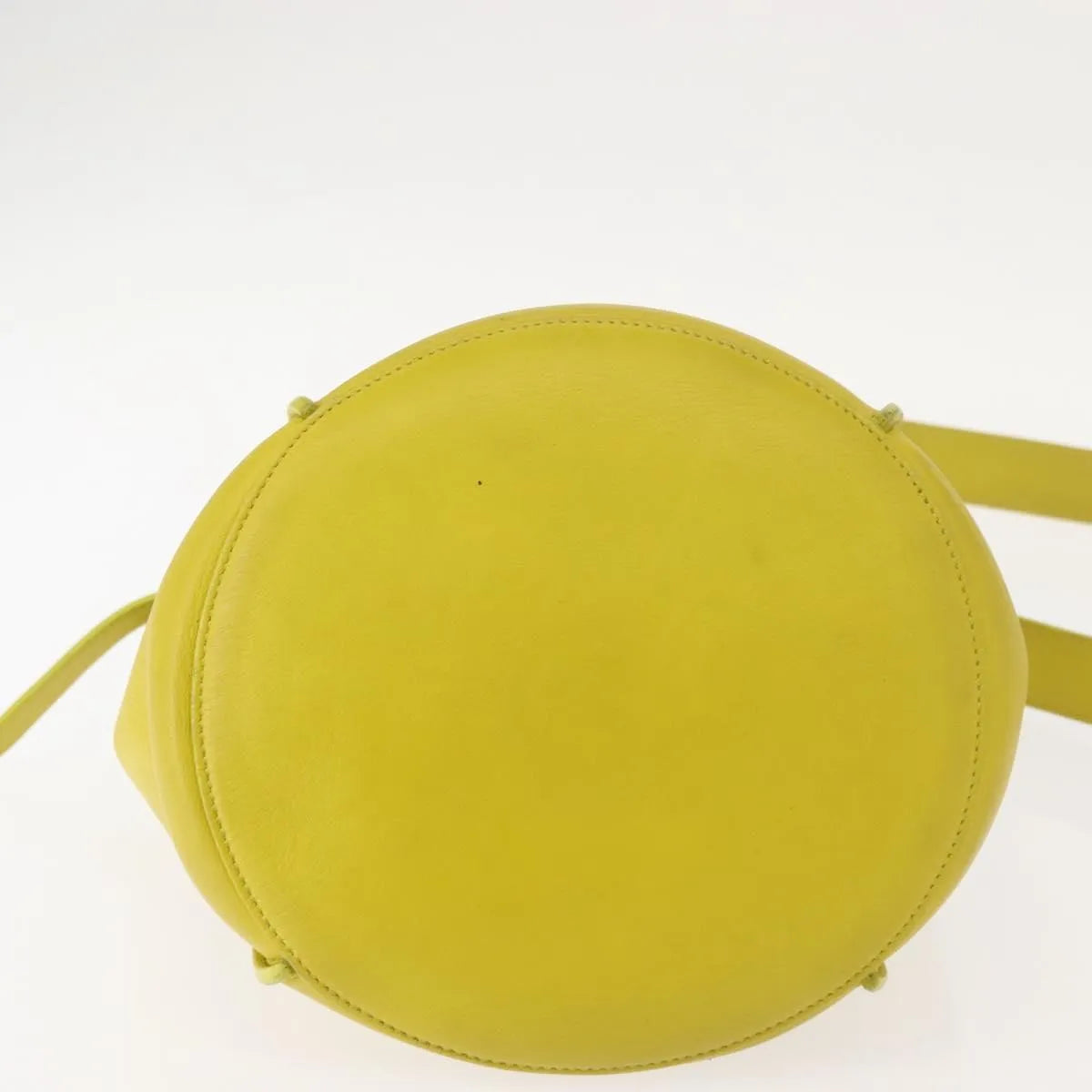 Celine Long Strap Big Bag Bucket Leather, Yellow, Leather, Handbag