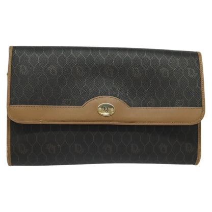 Christian Dior Vintage Honeycomb chain Canvas, Black, Canvas, Shoulder Bag