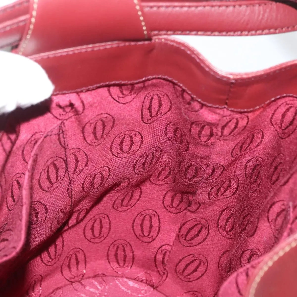 cartier Must de cartier Leather, Burgundy, Leather, Shoulder Bag
