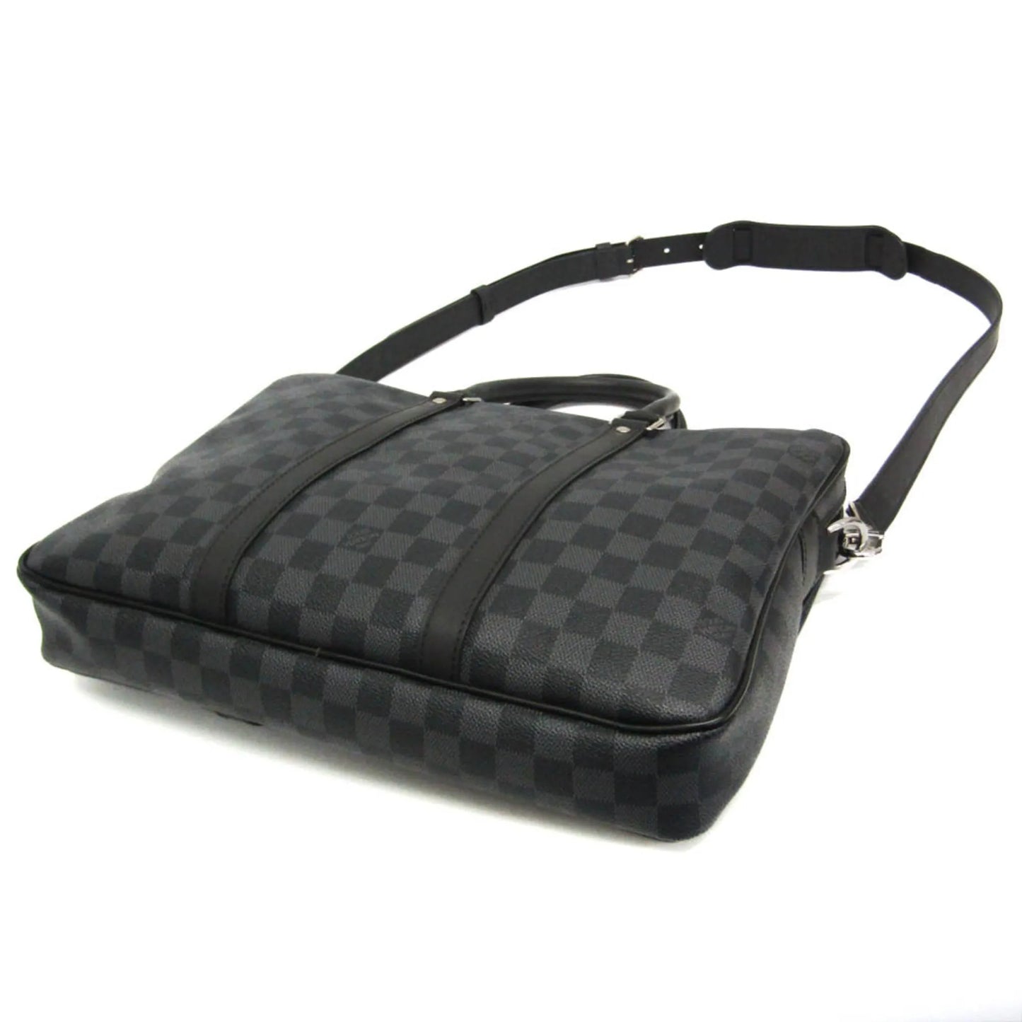Louis Vuitton Porte-Documents Voyage Damier, Black, Canvas, Briefcase