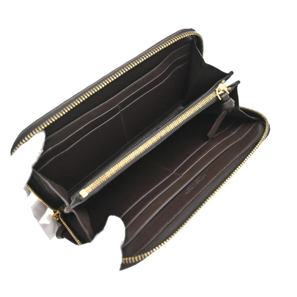 Bottega Veneta Intrecciato Long Zip Leather, Brown, Leather, Wallet