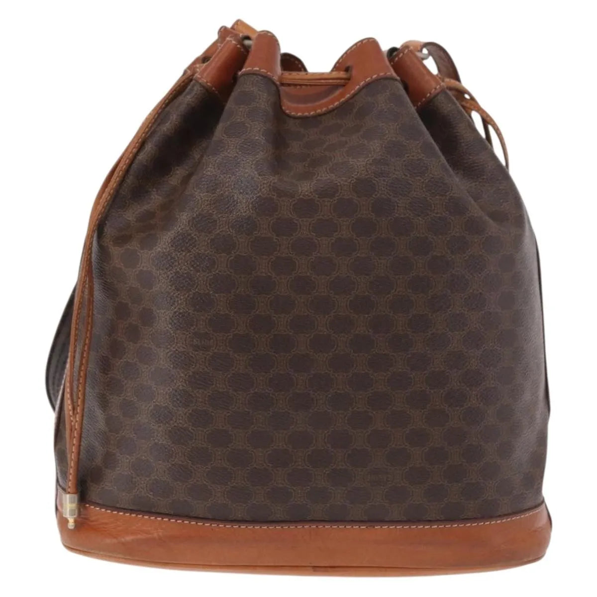 Celine Macadam Bucket Bag Canvas and Leather, Brown, PVC, Crossbody Bag
