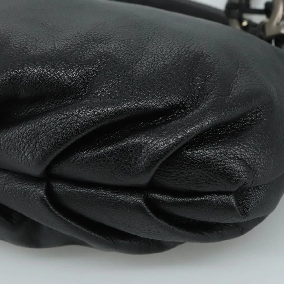 Salvatore Ferragamo Gancini Leather, Black, Leather, Handbag