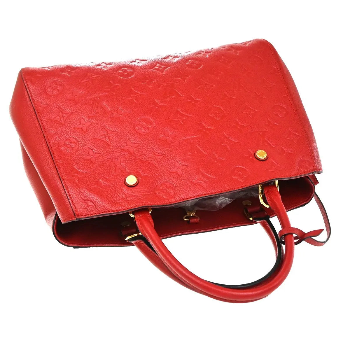 Louis Vuitton Montaigne Monogram Empreinte Leather, Red, Leather, Handbag