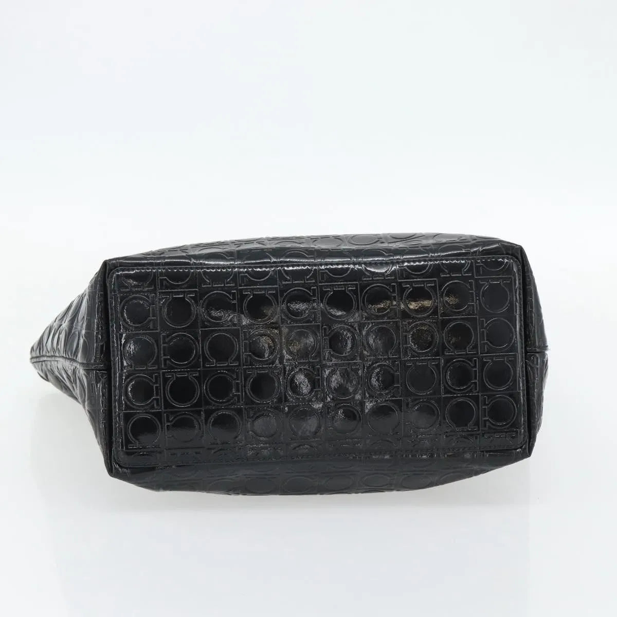 Salvatore Ferragamo Gancini Tote Patent leather, Black, Patent Leather, Tote Bag