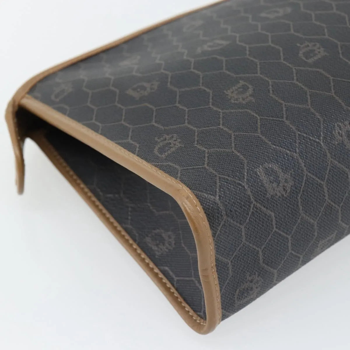 Christian Dior Vintage honeycomb clutch Canvas, Black, Canvas, Clutch