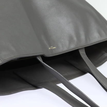 Saint Laurent Reversible North South Shopper Tote Leather, Gray, Leather, Tote Bag