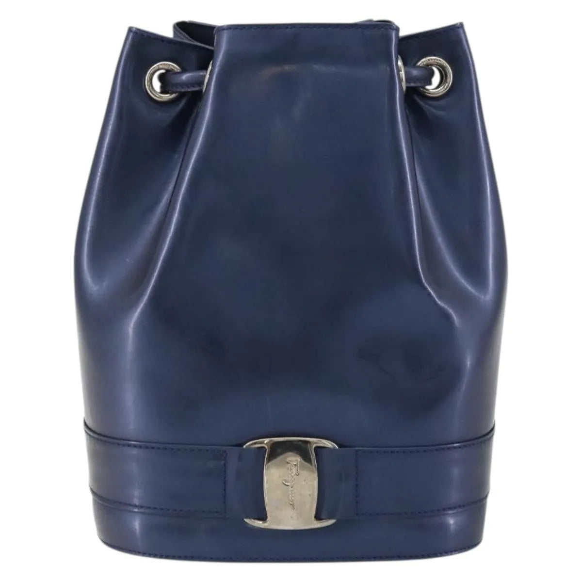 Salvatore Ferragamo Vala Patent Leather, Navy, Patent Leather, Backpack