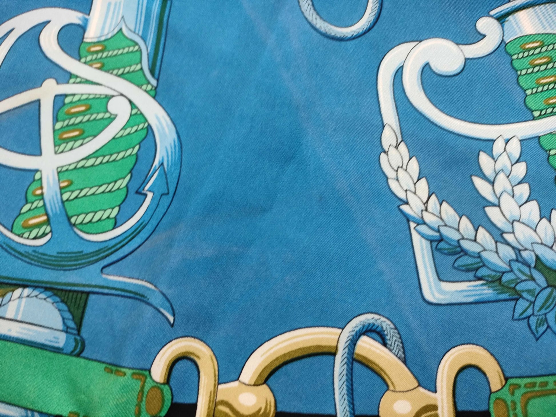 Hermes Carré 90 Silk multicolor, Blue, Cotton, Scarf