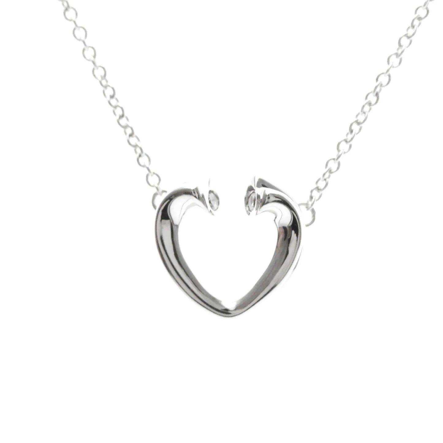 Tiffany & Co. Paloma Picasso Tenderness Heart Pendant 18K White Gold with Diamonds, Silver, White Gold, Necklace