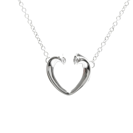 Tiffany & Co. Paloma Picasso Tenderness Heart Pendant 18K White Gold with Diamonds, Silver, White Gold, Necklace