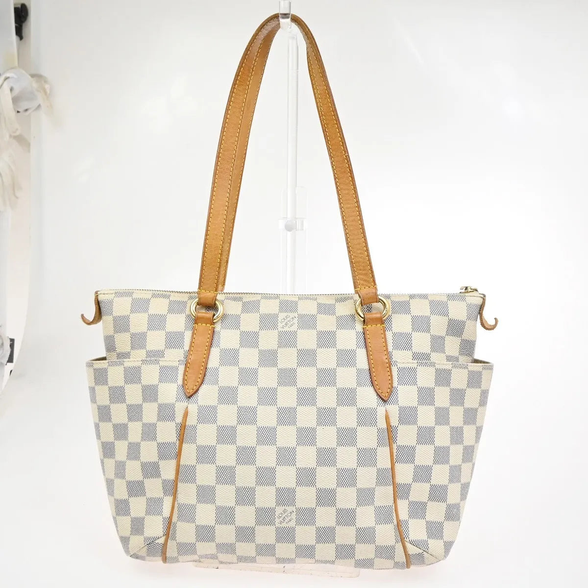 Louis Vuitton Totally Damier azur, White, Canvas, Shoulder Bag