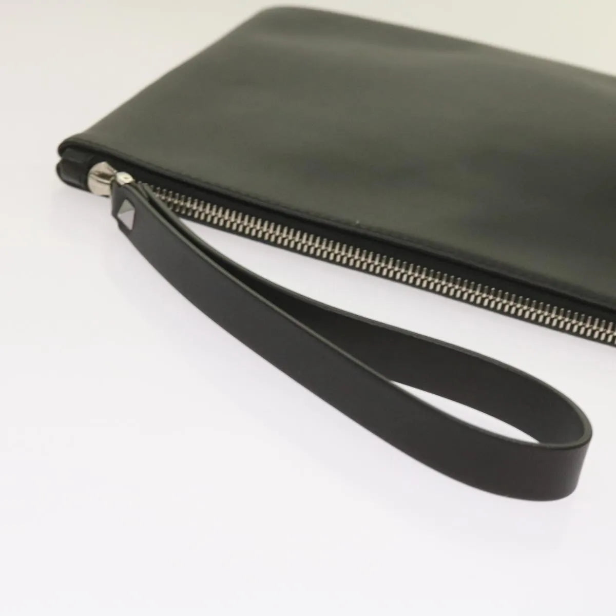 Valentino Garavani VLTN Wristlet Clutch Printed Leather, Black, Leather, Clutch