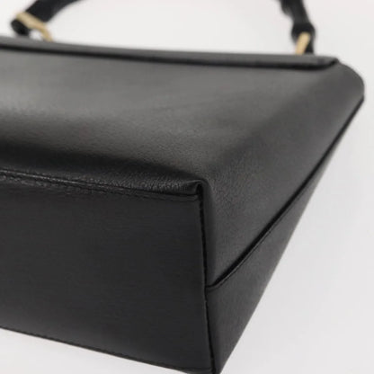 Gucci Vintage Bamboo Handle Leather, Black, Leather, Handbag