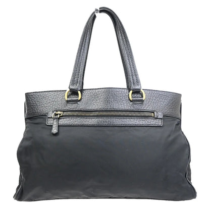 Prada Tessuto Tote nylon and leather, Black, Nylon, Handbag