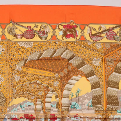 Hermes Carré 90 Silk multicolor, Orange, Silk, Scarf