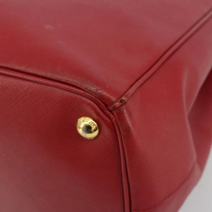 Prada Double Zip Lux Tote Saffiano Leather, Red, Leather, Handbag