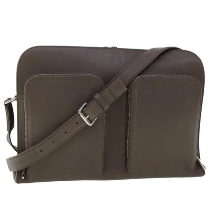 Louis Vuitton Naxos Leather, Gray, Leather, Shoulder Bag