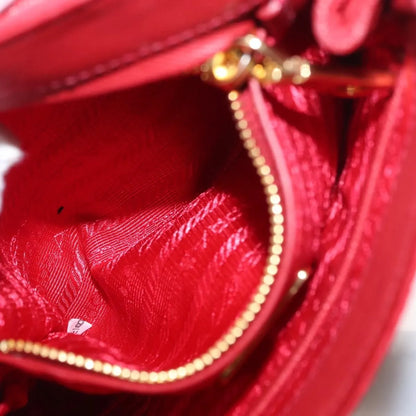 Prada Pushlock Chain Flap Quilted Tessuto, Red, Nylon, Shoulder Bag