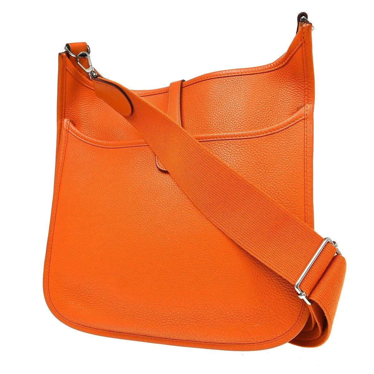 Hermes Evelyne Bag Gen III Clemence, Orange, Leather, Shoulder Bag