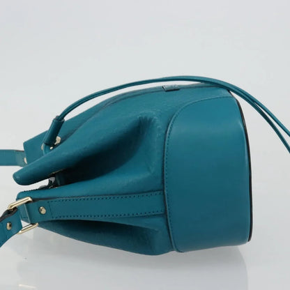 Gucci Bright Bucket Diamante Leather, Blue, Leather, Shoulder Bag