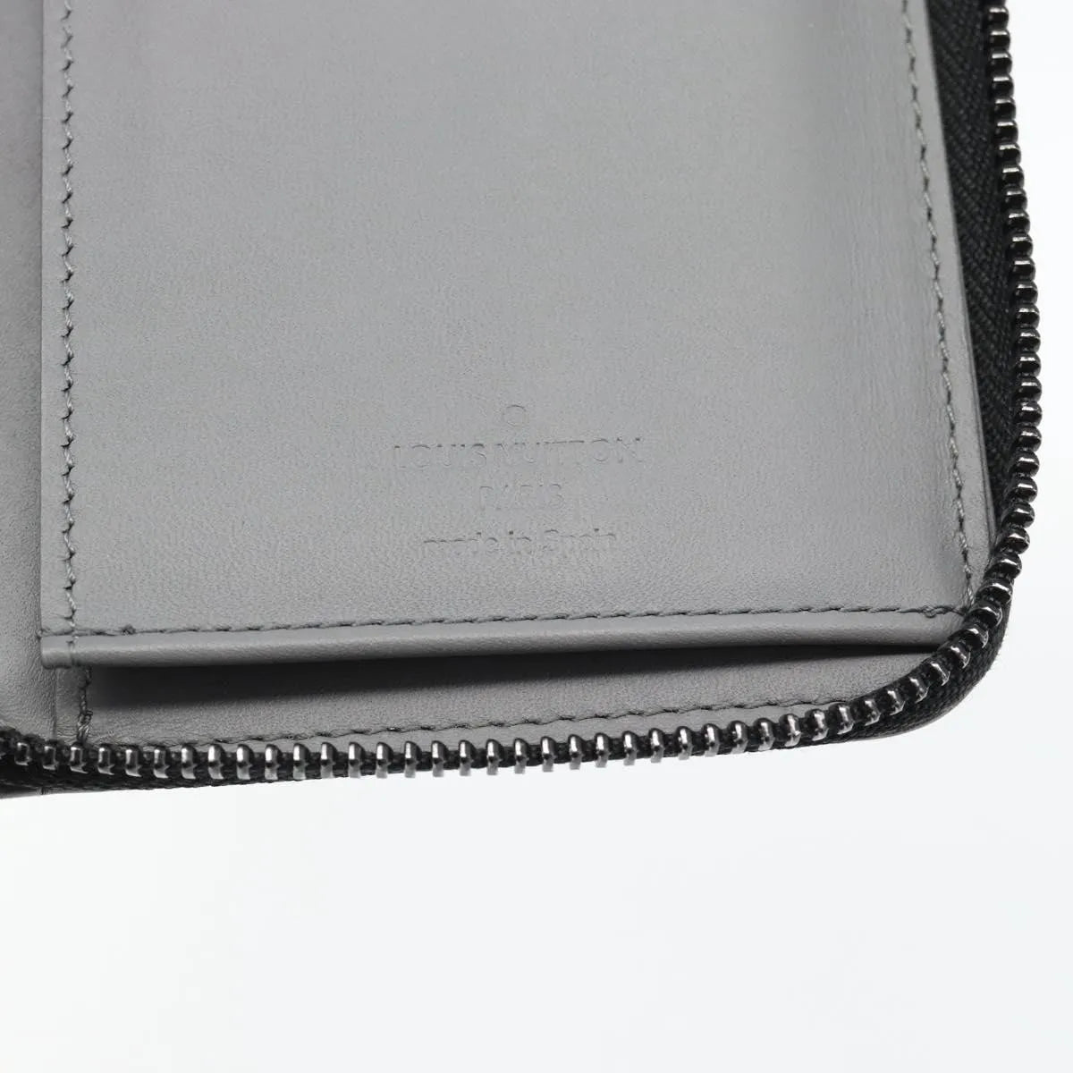 Louis Vuitton Zippy Wallet Vertical Monogram Shadow Leather, Gray, Canvas, Wallet