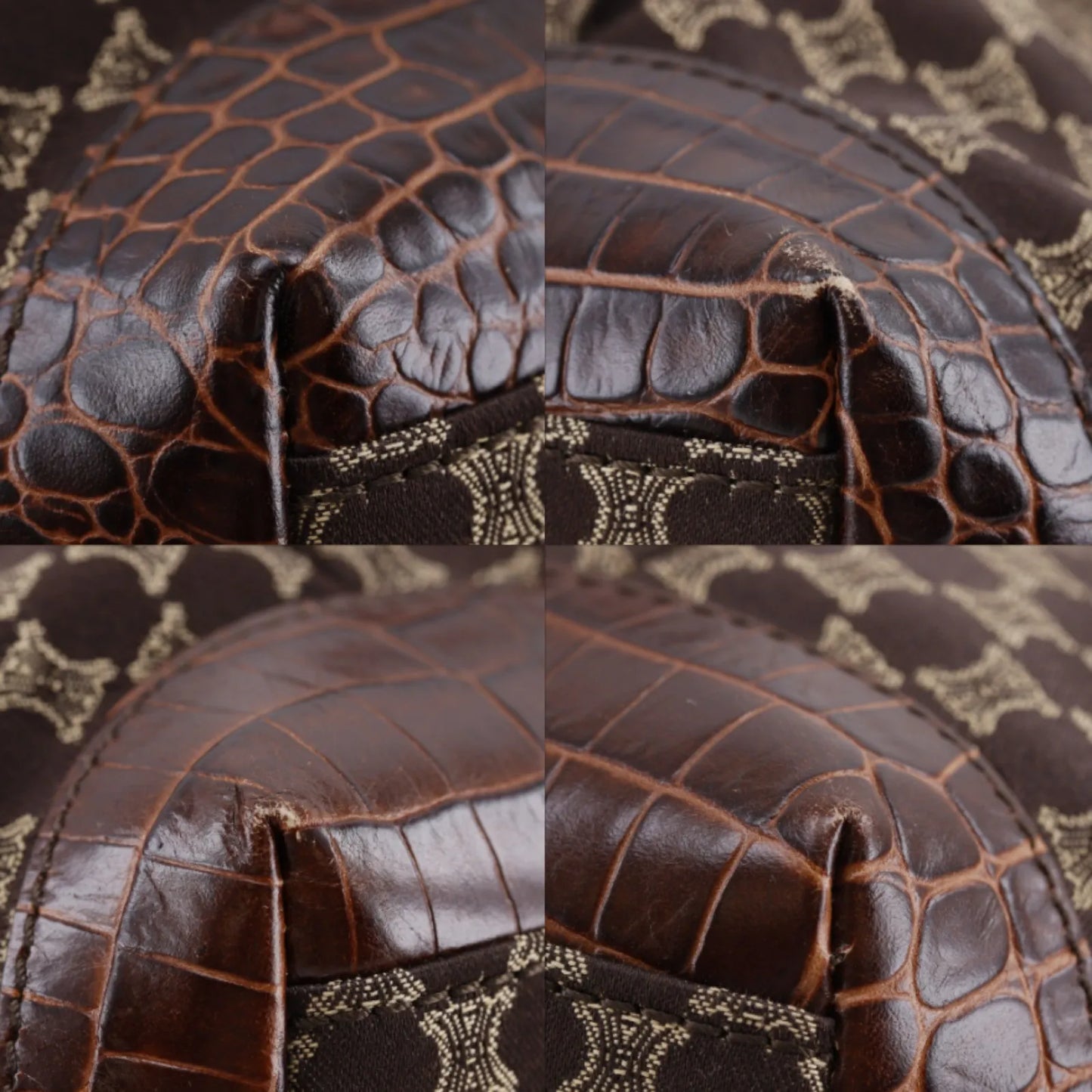 Celine Macadam Macadam with leather, Brown, Leather, Tote Bag