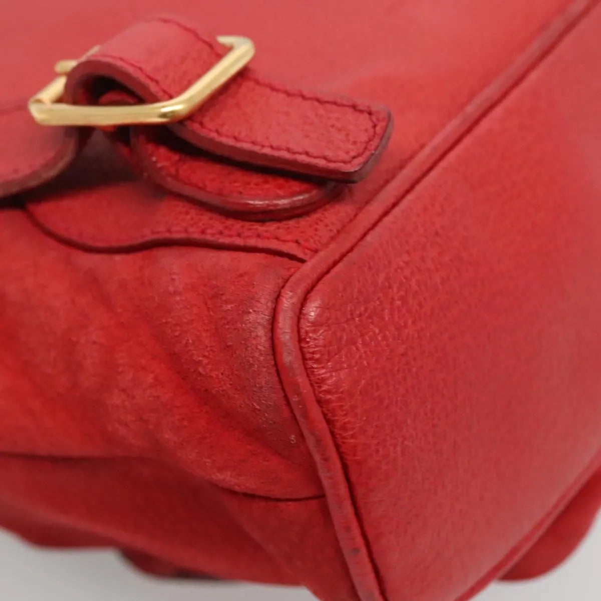 Gucci Vintage Bamboo Suede, Red, Suede, Backpack
