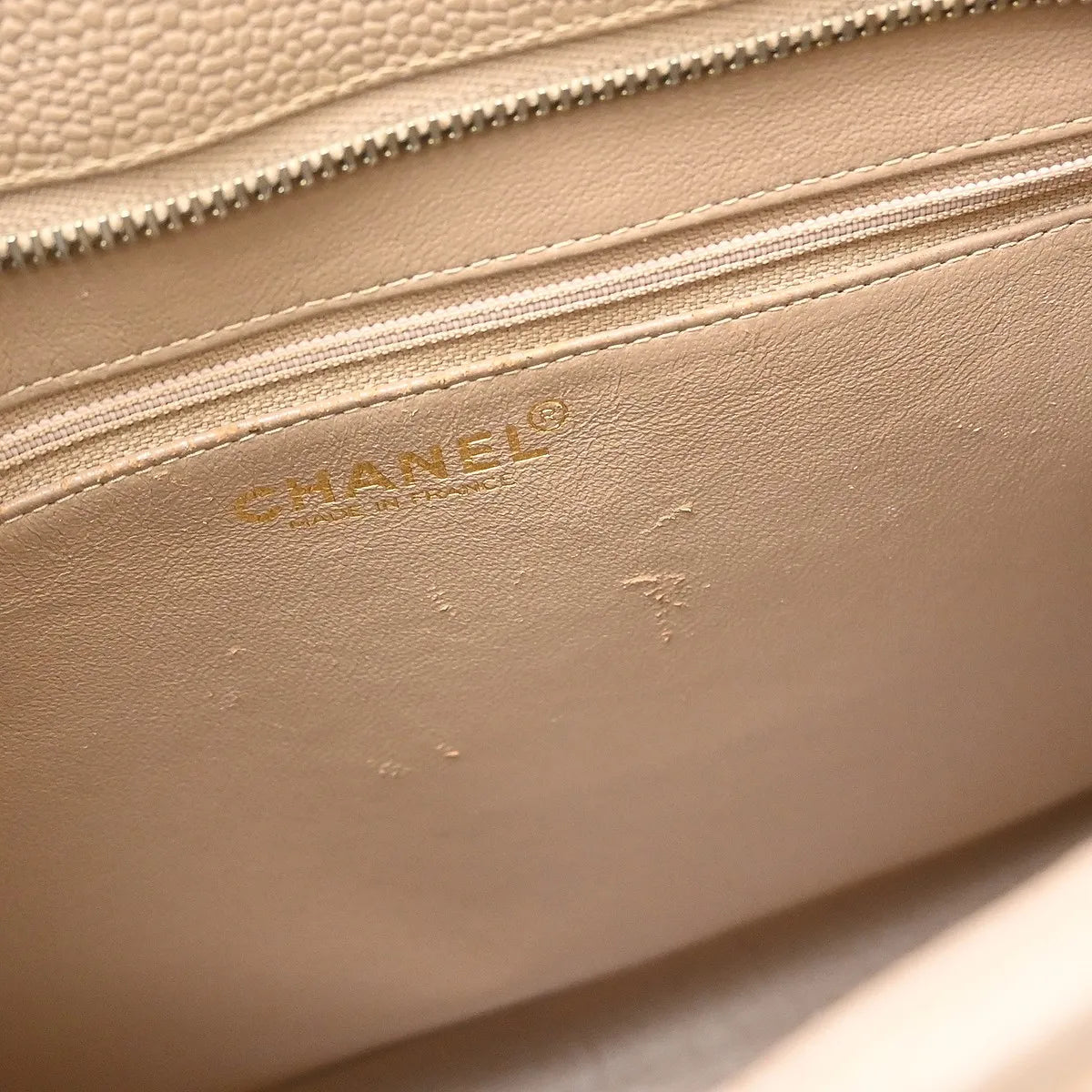 Chanel Medallion Tote Quilted Caviar, Beige, Leather, Tote Bag