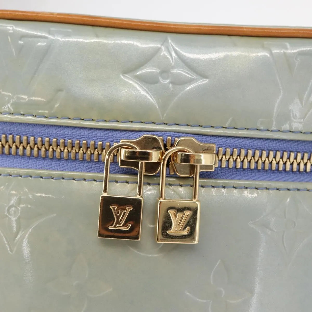 Louis Vuitton Sullivan Monogram Vernis, Blue, Patent Leather, Shoulder Bag