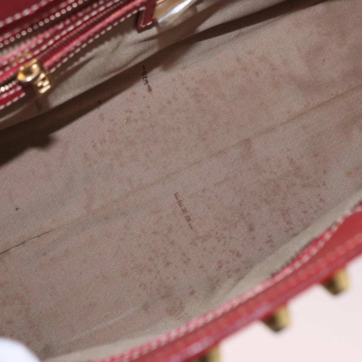 Fendi Studded Handle canvas, Red, Canvas, Handbag
