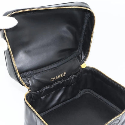 Chanel Vintage Timeless Cosmetic Case Patent, Black, Patent Leather, Handbag