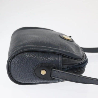 Christian Dior Vintage CD Logo Leather, Navy, Leather, Shoulder Bag