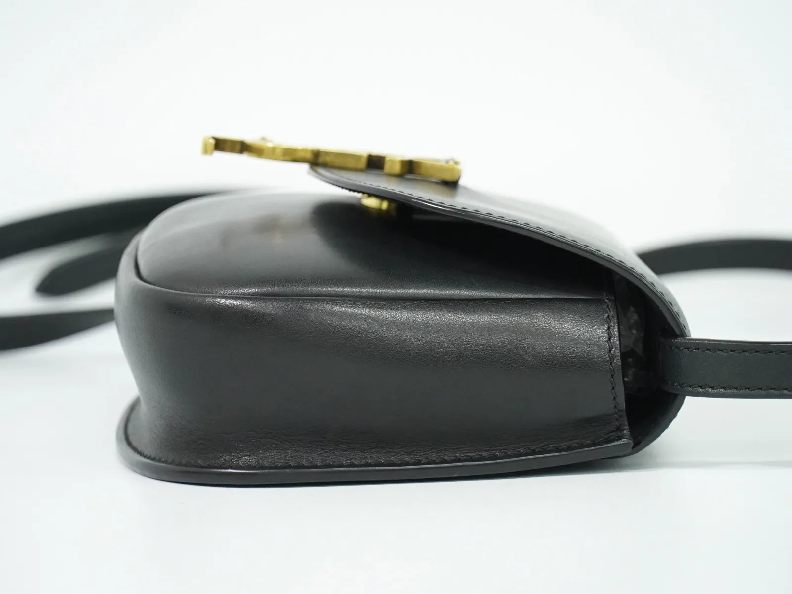 Saint Laurent Kaia Leather, Black, Leather, Shoulder Bag