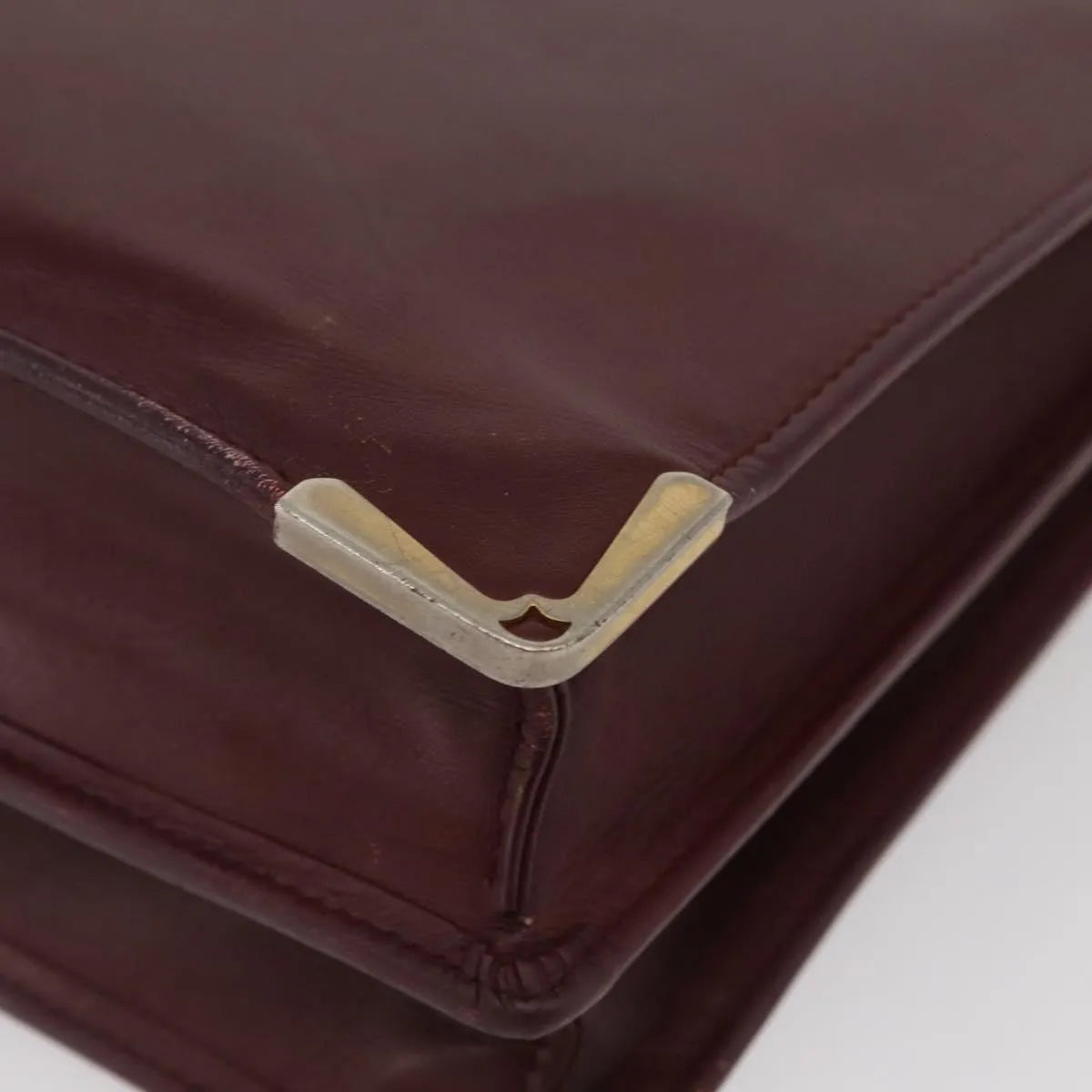 cartier Vintage must de Cartier Leather, Burgundy, Leather, Briefcase