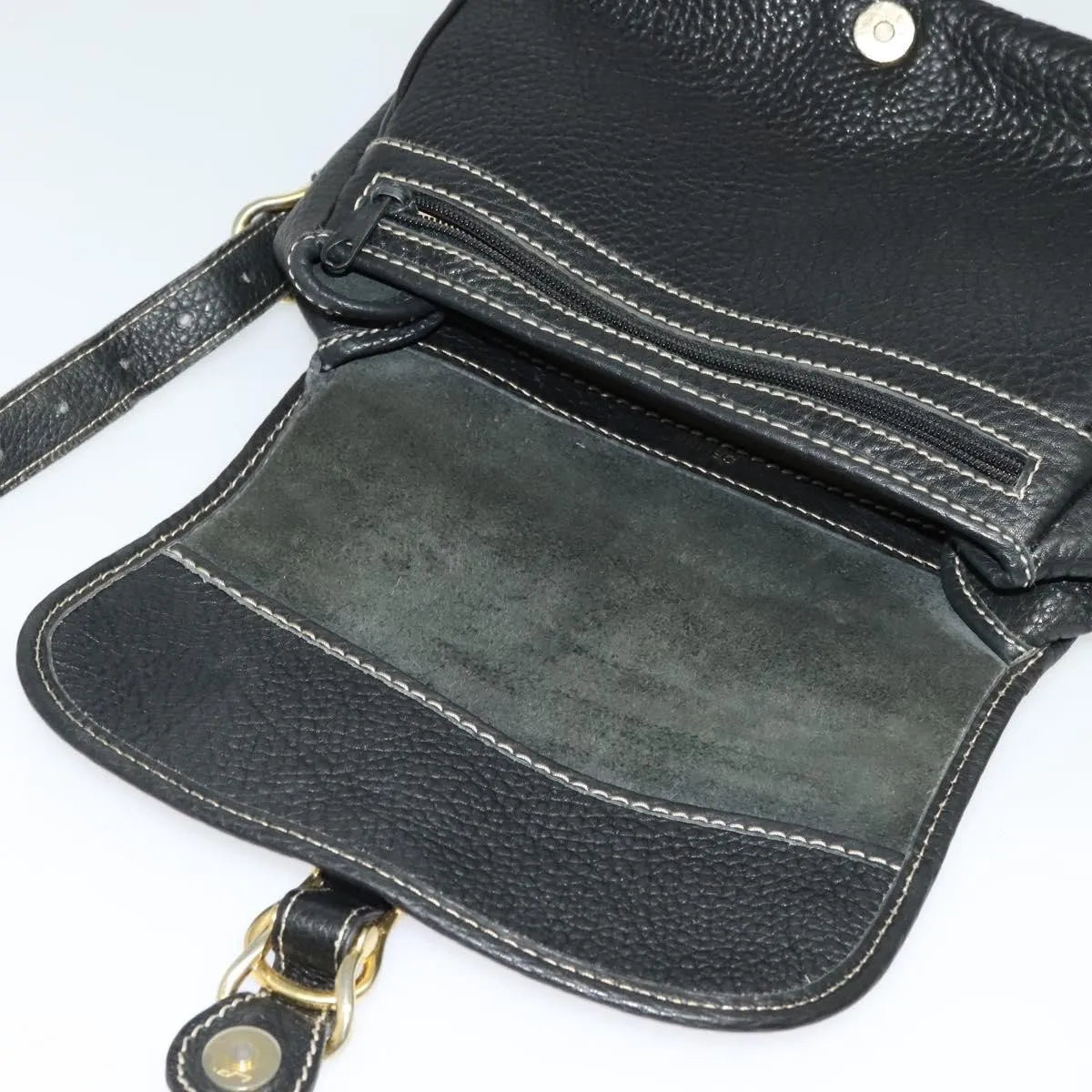 Celine Vintage Leather, Black, Leather, Shoulder Bag
