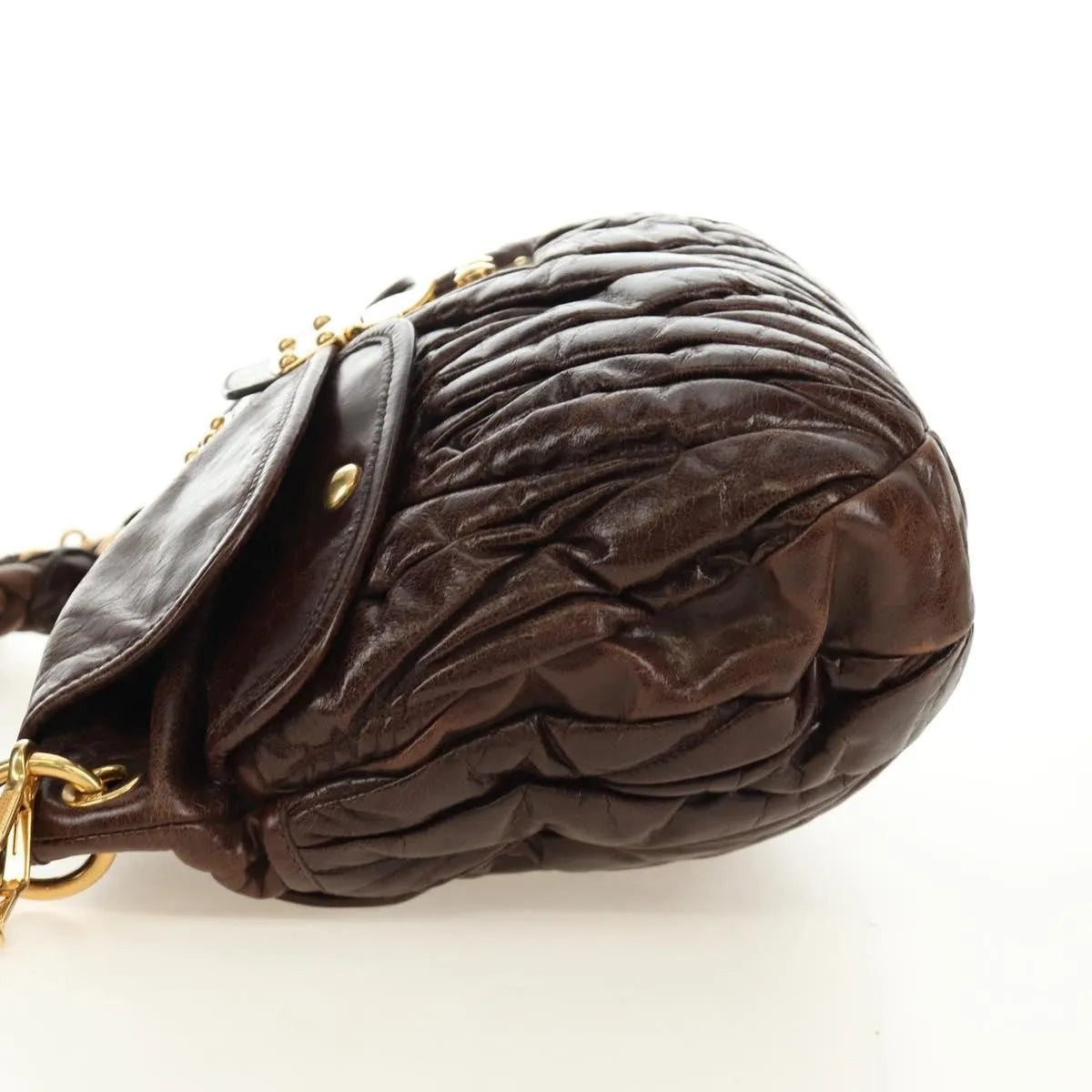 Miu Miu Coffer Convertible Hobo Matelasse Leather, Brown, Leather, Handbag