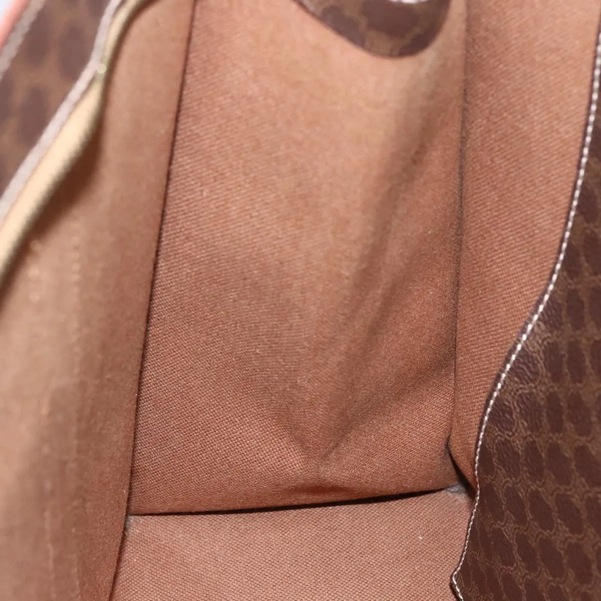 Celine Vintage Macadam Shopper Tote Canvas and Leather, Brown, Canvas, Tote Bag