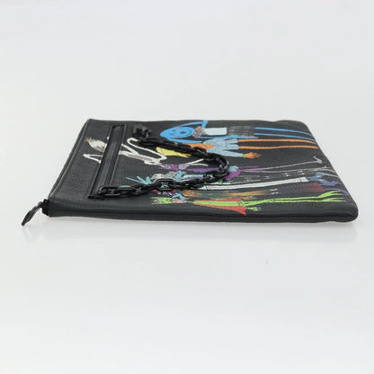 Louis Vuitton LV Friends A4 Printed Monogram Taurillon Leather, Black, Canvas, Clutch
