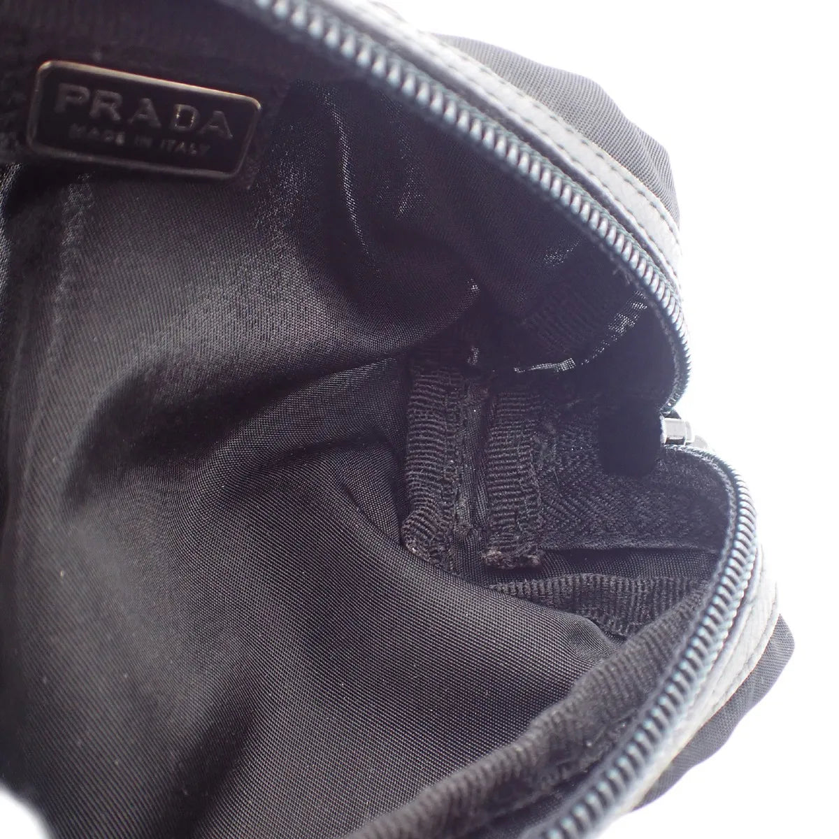Prada Padded Zip Belt Tessuto, Black, Nylon, Clutch